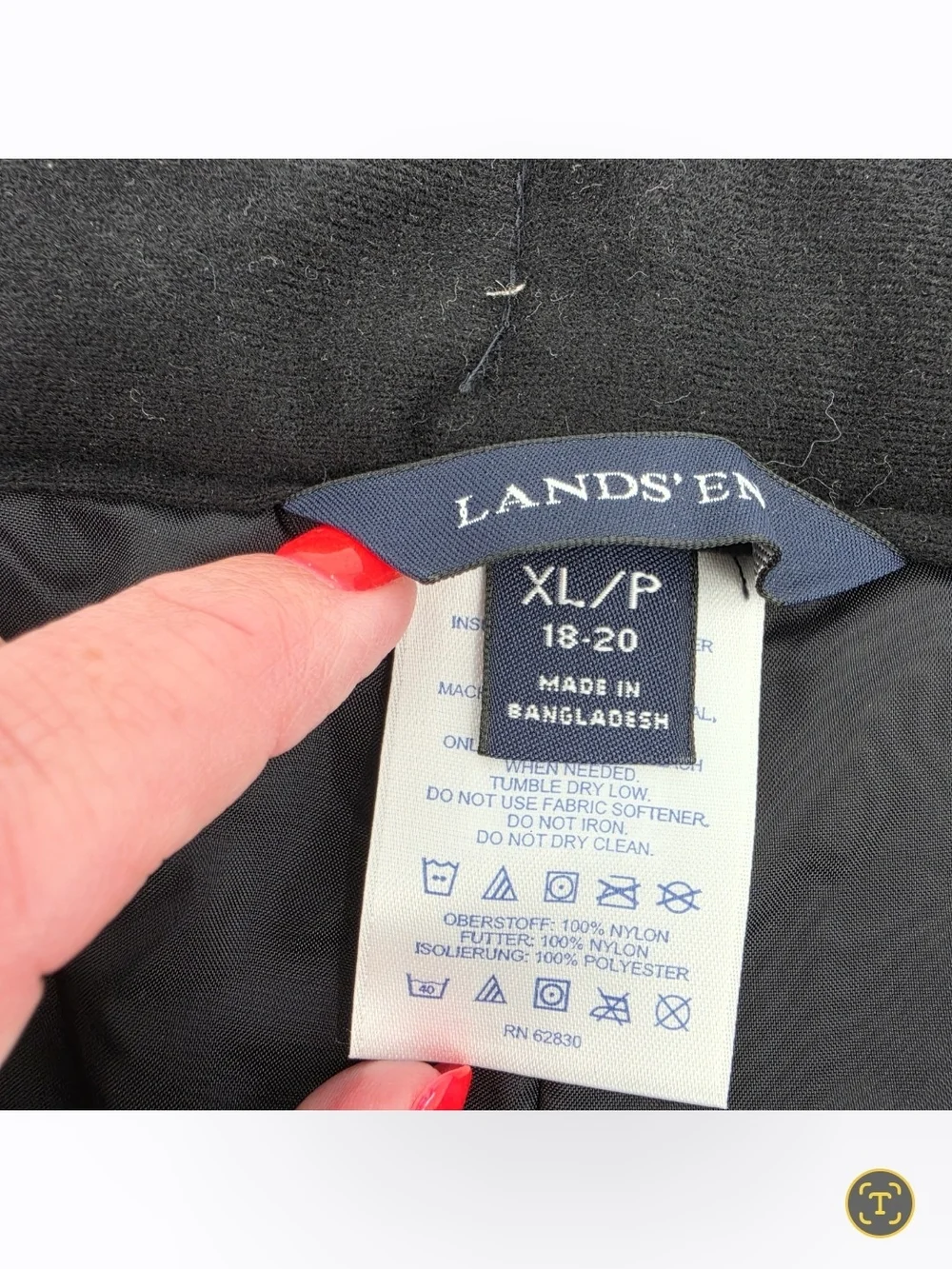 Lands End Ski Snow Pants Insulated Waterproof Womens Size 18/20 Black Zip Pocket